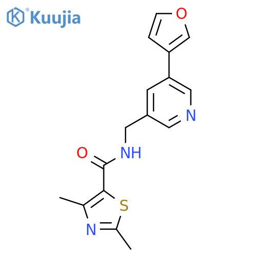 N-{5-(furan-3-yl)pyridin-3-ylmethyl}-2,4-dimethyl-1,3-thiazole-5-carboxamide structure