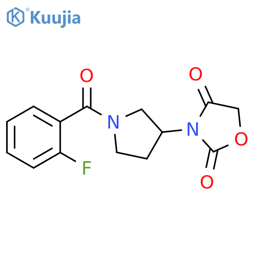 3-[1-(2-fluorobenzoyl)pyrrolidin-3-yl]-1,3-oxazolidine-2,4-dione structure