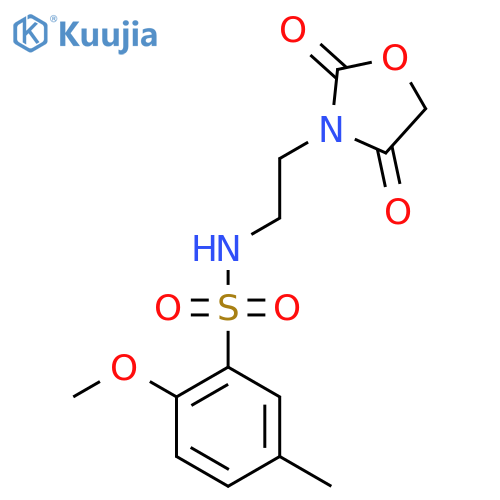 N-2-(2,4-dioxo-1,3-oxazolidin-3-yl)ethyl-2-methoxy-5-methylbenzene-1-sulfonamide structure