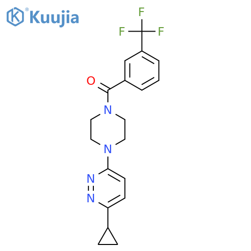 3-cyclopropyl-6-{4-[3-(trifluoromethyl)benzoyl]piperazin-1-yl}pyridazine structure