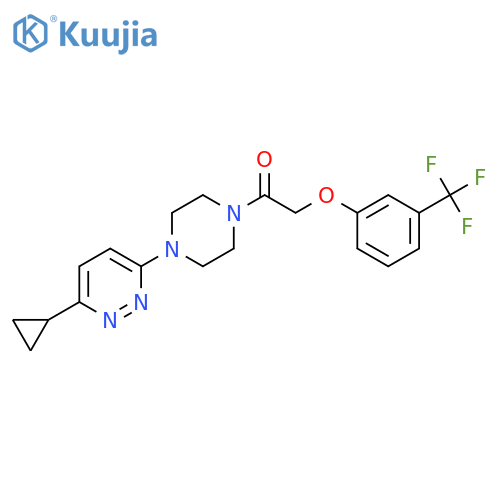 1-[4-(6-cyclopropylpyridazin-3-yl)piperazin-1-yl]-2-[3-(trifluoromethyl)phenoxy]ethan-1-one structure