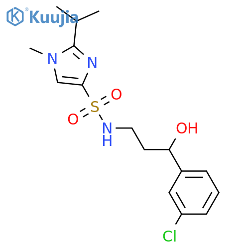 N-[3-(3-chlorophenyl)-3-hydroxypropyl]-1-methyl-2-(propan-2-yl)-1H-imidazole-4-sulfonamide structure