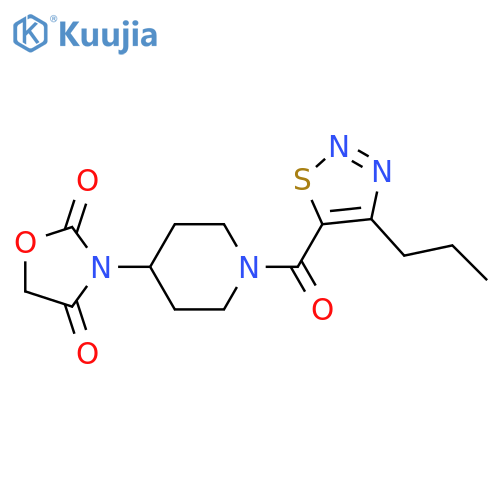 3-[1-(4-propylthiadiazole-5-carbonyl)piperidin-4-yl]-1,3-oxazolidine-2,4-dione structure