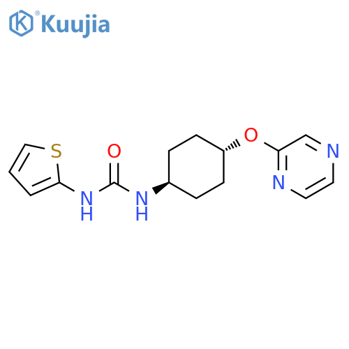 1-(1r,4r)-4-(pyrazin-2-yloxy)cyclohexyl-3-(thiophen-2-yl)urea structure