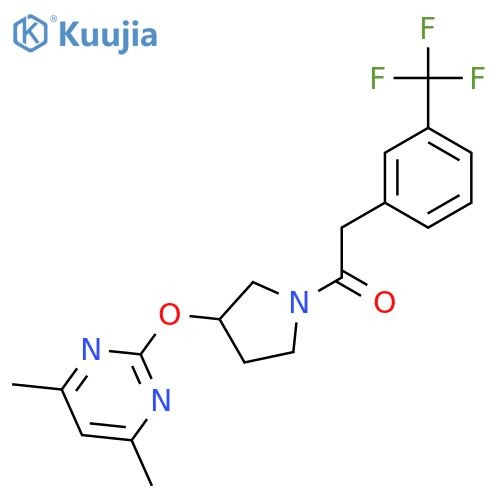 1-(3-((4,6-Dimethylpyrimidin-2-yl)oxy)pyrrolidin-1-yl)-2-(3-(trifluoromethyl)phenyl)ethanone structure