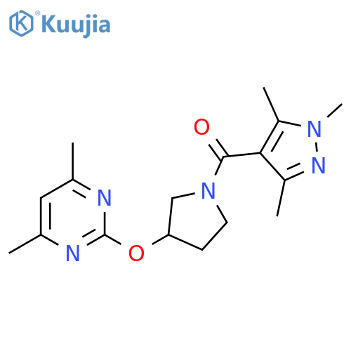 (3-((4,6-dimethylpyrimidin-2-yl)oxy)pyrrolidin-1-yl)(1,3,5-trimethyl-1H-pyrazol-4-yl)methanone structure