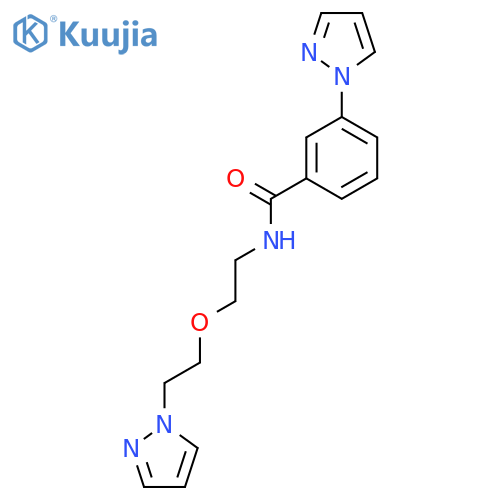 3-(1H-pyrazol-1-yl)-N-{2-2-(1H-pyrazol-1-yl)ethoxyethyl}benzamide structure