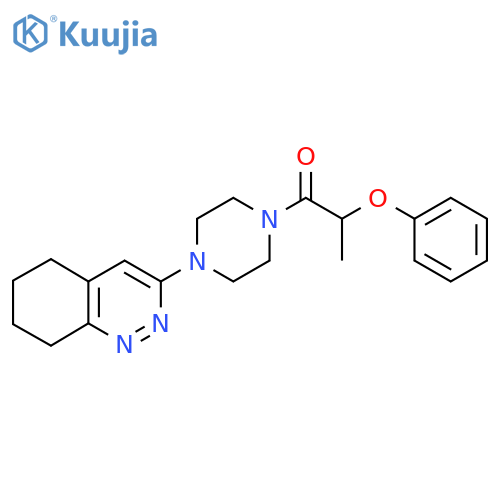 2-phenoxy-1-[4-(5,6,7,8-tetrahydrocinnolin-3-yl)piperazin-1-yl]propan-1-one structure