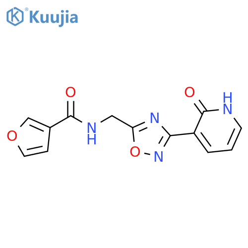 N-{[3-(2-oxo-1,2-dihydropyridin-3-yl)-1,2,4-oxadiazol-5-yl]methyl}furan-3-carboxamide structure