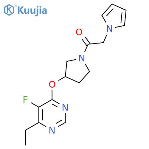 1-(3-((6-ethyl-5-fluoropyrimidin-4-yl)oxy)pyrrolidin-1-yl)-2-(1H-pyrrol-1-yl)ethanone structure