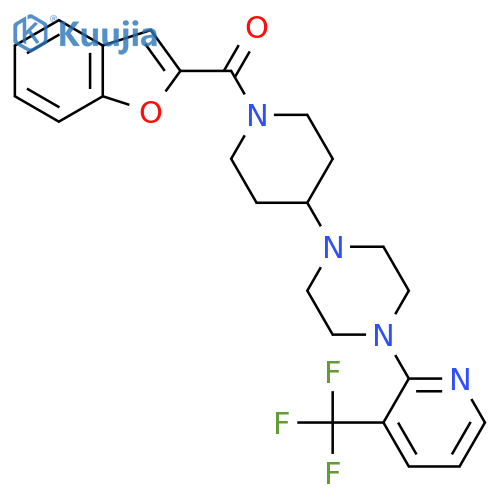1-[1-(1-benzofuran-2-carbonyl)piperidin-4-yl]-4-[3-(trifluoromethyl)pyridin-2-yl]piperazine structure