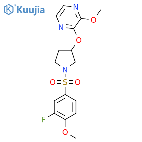 2-{[1-(3-fluoro-4-methoxybenzenesulfonyl)pyrrolidin-3-yl]oxy}-3-methoxypyrazine structure