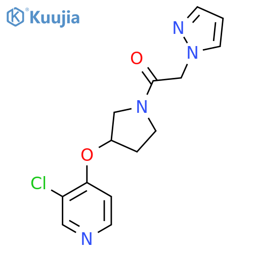 1-(3-((3-chloropyridin-4-yl)oxy)pyrrolidin-1-yl)-2-(1H-pyrazol-1-yl)ethanone structure