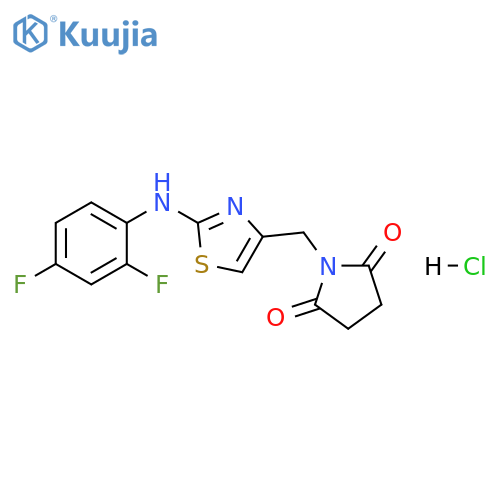 2,5-Pyrrolidinedione, 1-[[2-[(2,4-difluorophenyl)amino]-4-thiazolyl]methyl]-, hydrochloride (1:1) structure