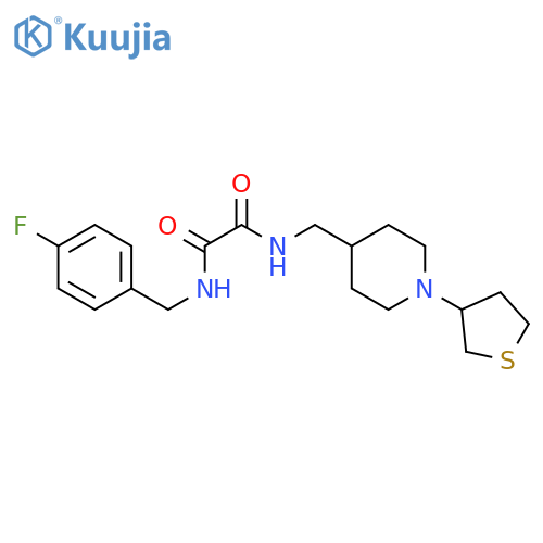 N'-(4-fluorophenyl)methyl-N-{1-(thiolan-3-yl)piperidin-4-ylmethyl}ethanediamide structure