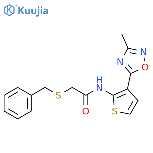 N-[3-(3-Methyl-1,2,4-oxadiazol-5-yl)-2-thienyl]-2-[(phenylmethyl)thio]acetamide structure