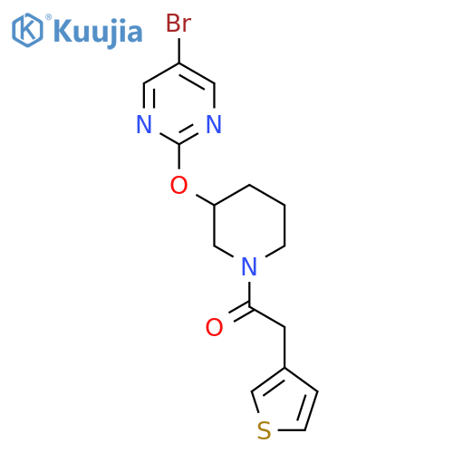 1-{3-[(5-bromopyrimidin-2-yl)oxy]piperidin-1-yl}-2-(thiophen-3-yl)ethan-1-one structure