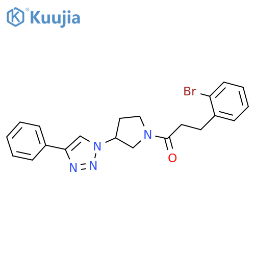 3-(2-bromophenyl)-1-[3-(4-phenyltriazol-1-yl)pyrrolidin-1-yl]propan-1-one structure