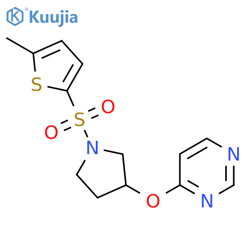 4-((1-((5-Methylthiophen-2-yl)sulfonyl)pyrrolidin-3-yl)oxy)pyrimidine structure