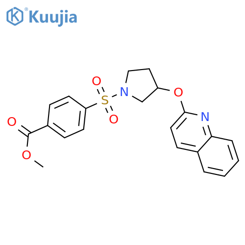 methyl 4-(3-quinolin-2-yloxypyrrolidin-1-yl)sulfonylbenzoate structure
