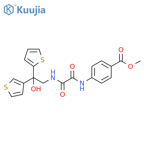 methyl 4-({2-hydroxy-2-(thiophen-2-yl)-2-(thiophen-3-yl)ethylcarbamoyl}formamido)benzoate structure