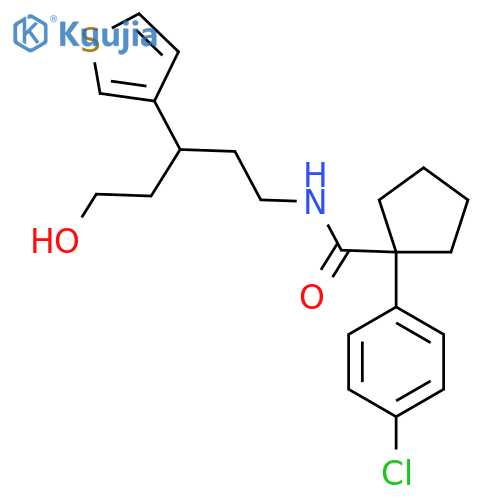 1-(4-chlorophenyl)-N-[5-hydroxy-3-(thiophen-3-yl)pentyl]cyclopentane-1-carboxamide structure