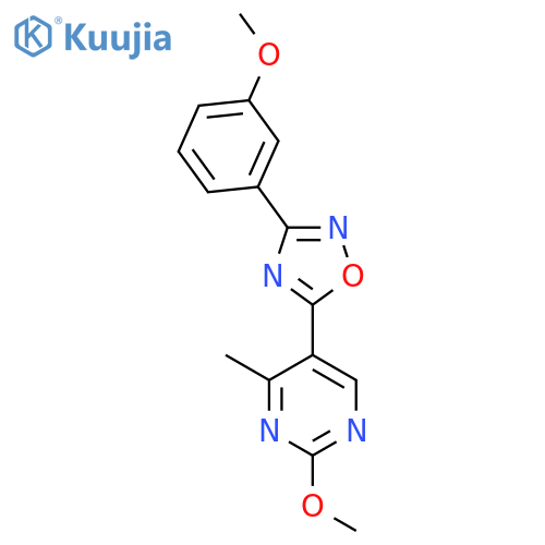 2-methoxy-5-[3-(3-methoxyphenyl)-1,2,4-oxadiazol-5-yl]-4-methylpyrimidine structure