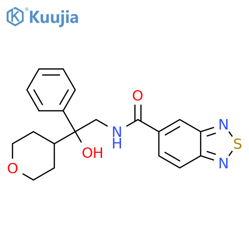 N-[2-hydroxy-2-(oxan-4-yl)-2-phenylethyl]-2,1,3-benzothiadiazole-5-carboxamide structure