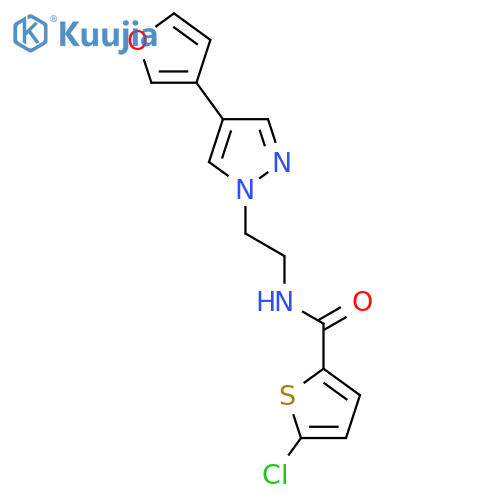 5-chloro-N-{2-[4-(furan-3-yl)-1H-pyrazol-1-yl]ethyl}thiophene-2-carboxamide structure