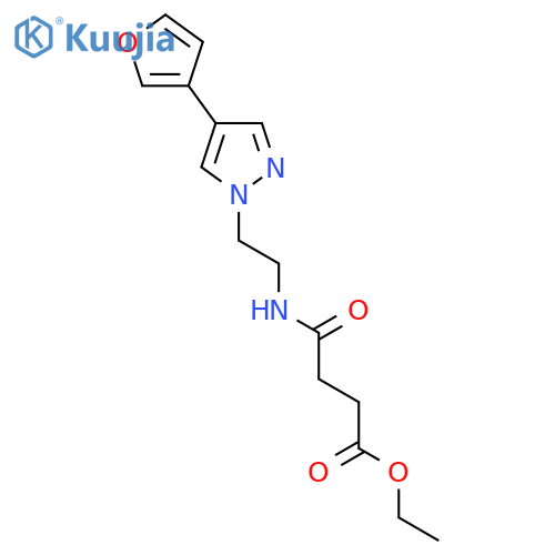 ethyl 3-({2-[4-(furan-3-yl)-1H-pyrazol-1-yl]ethyl}carbamoyl)propanoate structure