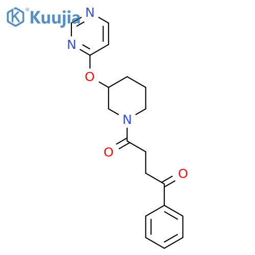 1-phenyl-4-[3-(pyrimidin-4-yloxy)piperidin-1-yl]butane-1,4-dione structure