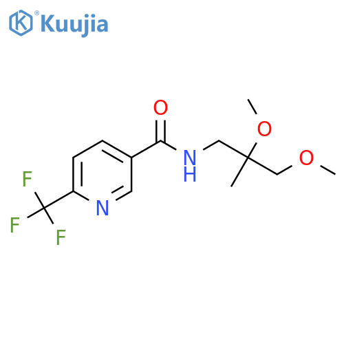 N-(2,3-dimethoxy-2-methylpropyl)-6-(trifluoromethyl)pyridine-3-carboxamide structure