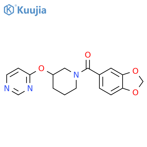 4-{[1-(2H-1,3-benzodioxole-5-carbonyl)piperidin-3-yl]oxy}pyrimidine structure