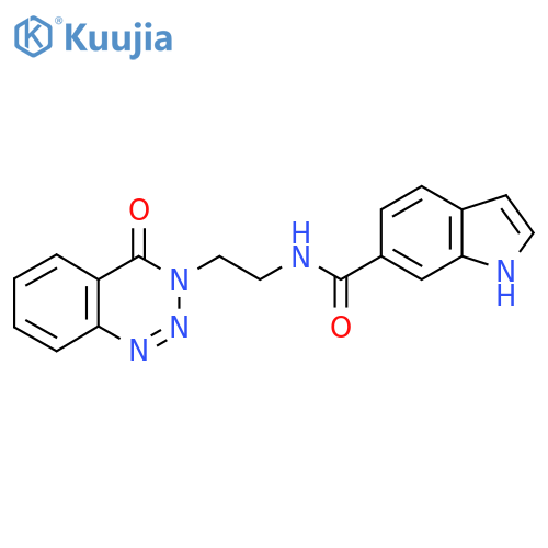 N-[2-(4-oxo-3,4-dihydro-1,2,3-benzotriazin-3-yl)ethyl]-1H-indole-6-carboxamide structure