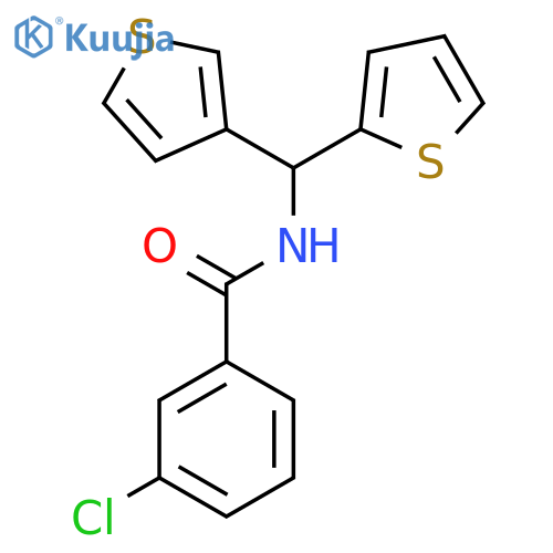 3-chloro-N-(thiophen-2-yl)(thiophen-3-yl)methylbenzamide structure