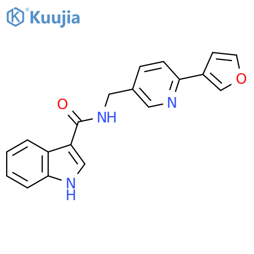 N-{6-(furan-3-yl)pyridin-3-ylmethyl}-1H-indole-3-carboxamide structure