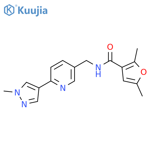 2,5-dimethyl-N-{6-(1-methyl-1H-pyrazol-4-yl)pyridin-3-ylmethyl}furan-3-carboxamide structure