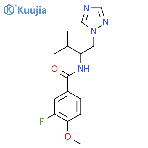3-fluoro-4-methoxy-N-3-methyl-1-(1H-1,2,4-triazol-1-yl)butan-2-ylbenzamide structure