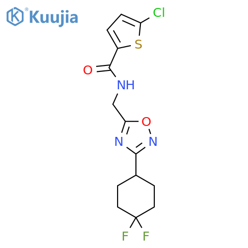 5-chloro-N-{[3-(4,4-difluorocyclohexyl)-1,2,4-oxadiazol-5-yl]methyl}thiophene-2-carboxamide structure