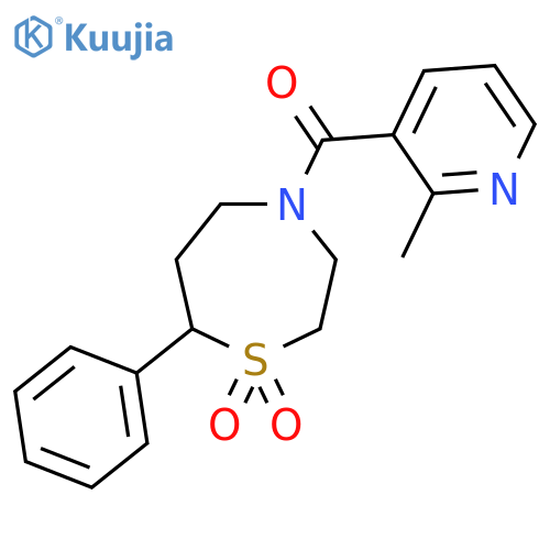 4-(2-methylpyridine-3-carbonyl)-7-phenyl-1lambda6,4-thiazepane-1,1-dione structure