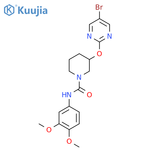 3-[(5-bromopyrimidin-2-yl)oxy]-N-(3,4-dimethoxyphenyl)piperidine-1-carboxamide structure