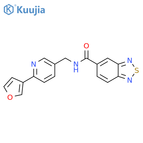 N-{6-(furan-3-yl)pyridin-3-ylmethyl}-2,1,3-benzothiadiazole-5-carboxamide structure