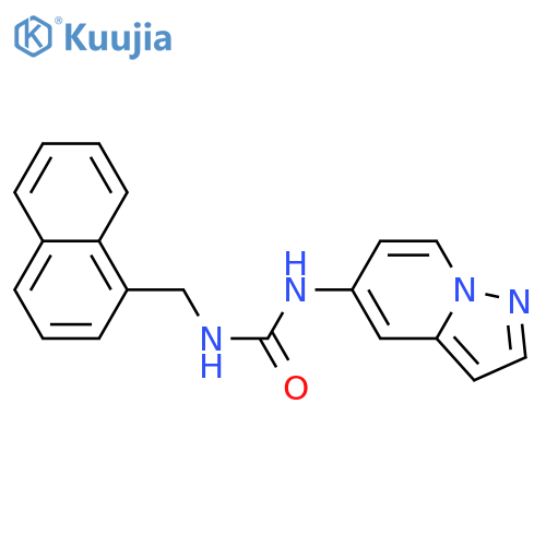 1-[(naphthalen-1-yl)methyl]-3-{pyrazolo[1,5-a]pyridin-5-yl}urea structure