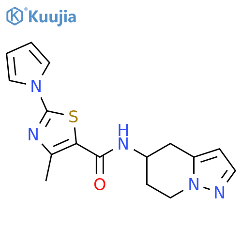 4-methyl-N-{4H,5H,6H,7H-pyrazolo1,5-apyridin-5-yl}-2-(1H-pyrrol-1-yl)-1,3-thiazole-5-carboxamide structure