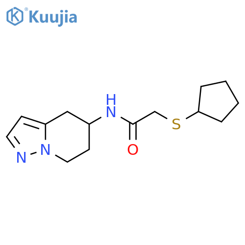 2-(cyclopentylsulfanyl)-N-{4H,5H,6H,7H-pyrazolo1,5-apyridin-5-yl}acetamide structure