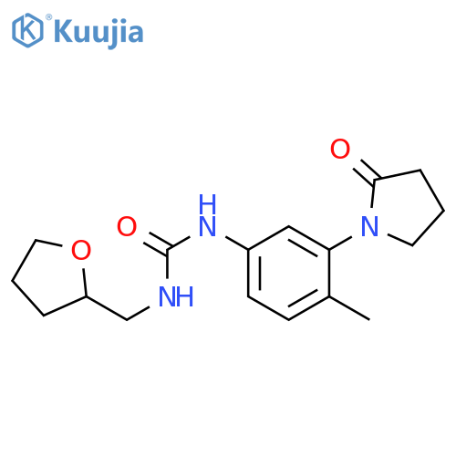 1-4-methyl-3-(2-oxopyrrolidin-1-yl)phenyl-3-(oxolan-2-yl)methylurea structure