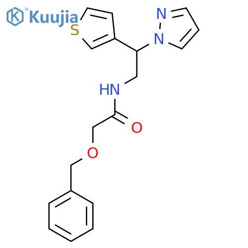 2-(benzyloxy)-N-[2-(1H-pyrazol-1-yl)-2-(thiophen-3-yl)ethyl]acetamide structure