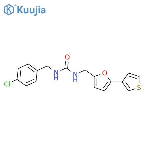 1-(4-chlorophenyl)methyl-3-{5-(thiophen-3-yl)furan-2-ylmethyl}urea structure