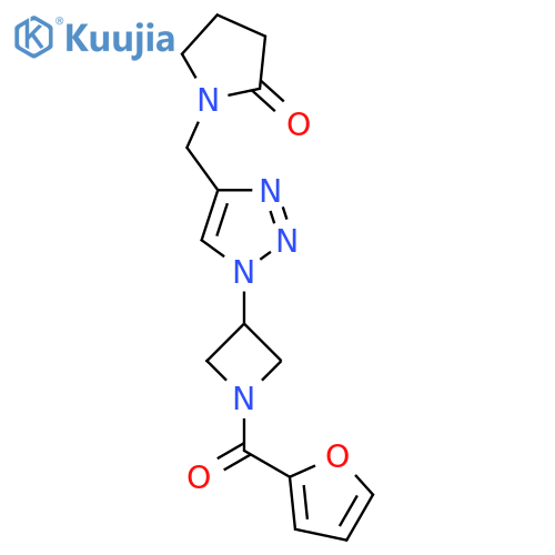 1-({1-[1-(furan-2-carbonyl)azetidin-3-yl]-1H-1,2,3-triazol-4-yl}methyl)pyrrolidin-2-one structure