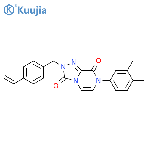 7-(3,4-dimethylphenyl)-2-[(4-ethenylphenyl)methyl]-2H,3H,7H,8H-[1,2,4]triazolo[4,3-a]pyrazine-3,8-dione structure